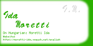 ida moretti business card